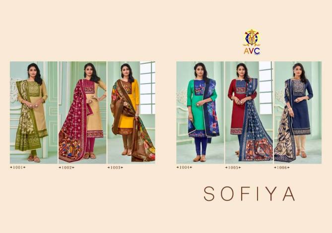 Avc sofiya Latest Regular wear Soft Slub With Digital Print less Dress Material Collection

